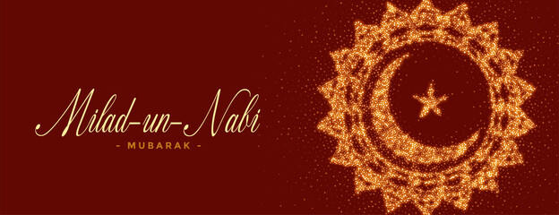 milad un nabi mubarak sparkles banner design