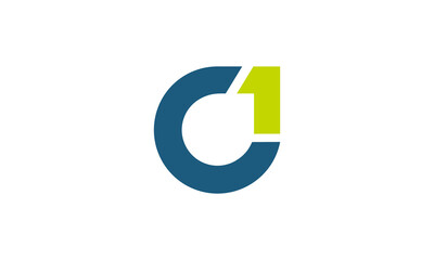 Creative Vector Illustration Logo Design. Letter C Number 1 Combination