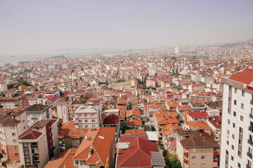 Fototapeta na wymiar Panorama of the city. View from above in Istanbul. 