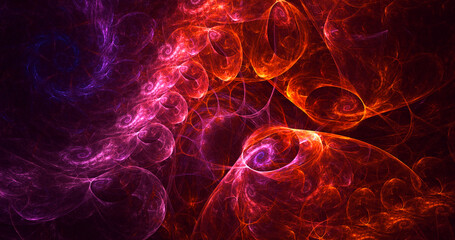 3D rendering abstract colorful fractal light background