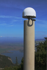 GPS antenna for geodetic measurements at a mountain peak (Fahrenberg, Bavaria, Germany)