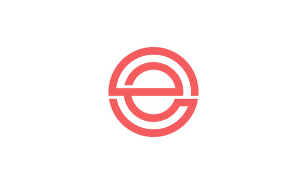 Creative Logo Design Letter E Monogram Line Circle