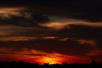 Sunset in Madrid. Spain