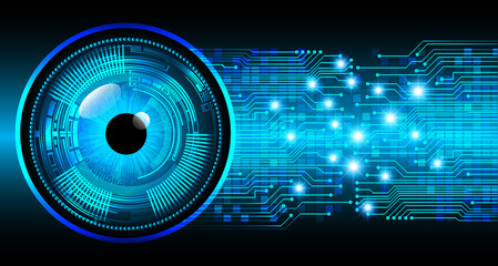 Blue eye cyber circuit future technology concept background