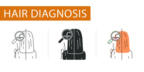 icons set, brittle hair loss