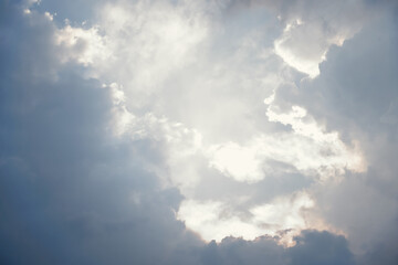 Fototapeta na wymiar Dramatic cloudy sky with sunset background 