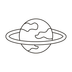 saturn sphere planet flat style icon