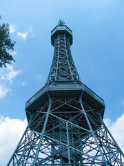 A view of Petrin Tower, Prague at summer day