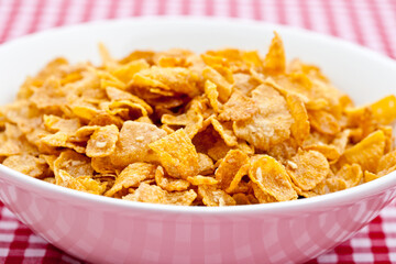 Breakfast cereal in a white bowl
