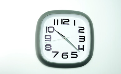 clock time 10.23 am. on white background, Copy space for your text, Time concept.