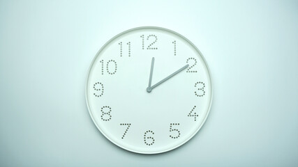 Minimal clock isolated on white background.