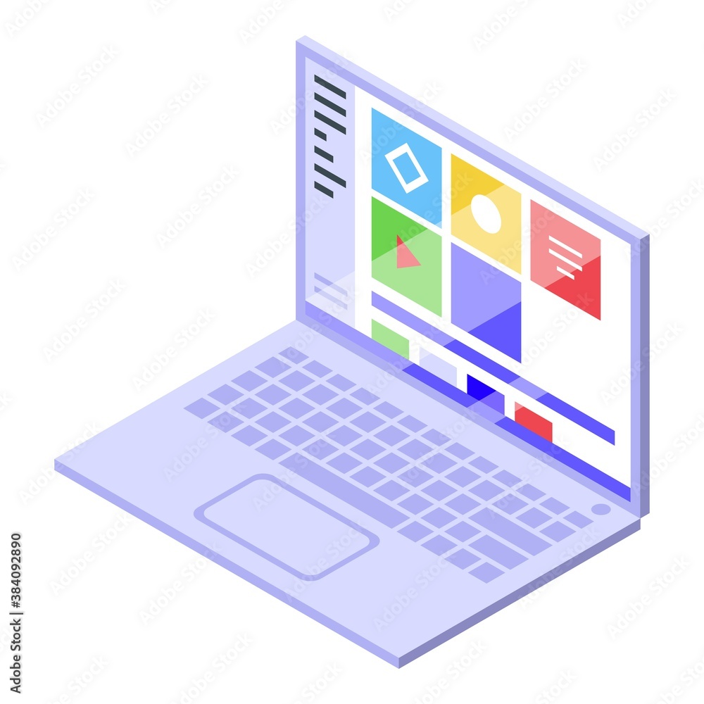 Poster playlist notebook icon. isometric of playlist notebook vector icon for web design isolated on white 