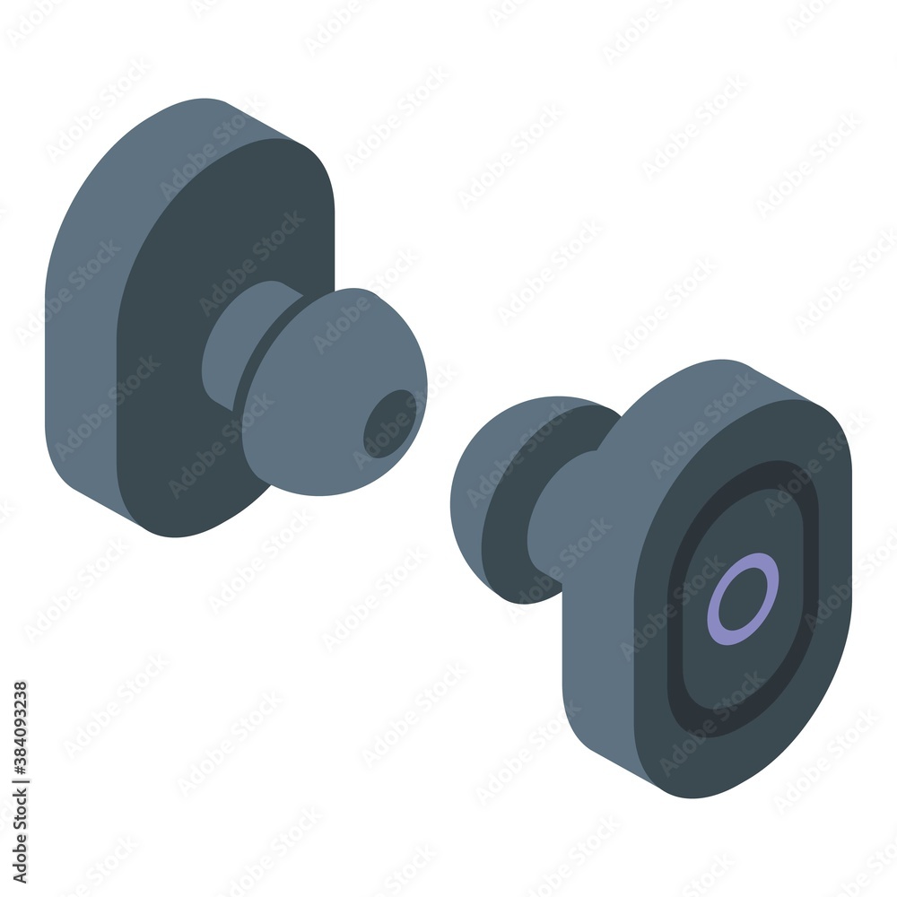 Poster earbuds playlist icon. isometric of earbuds playlist vector icon for web design isolated on white ba