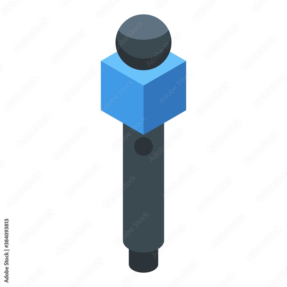 Poster microphone agitation icon. isometric of microphone agitation vector icon for web design isolated on 