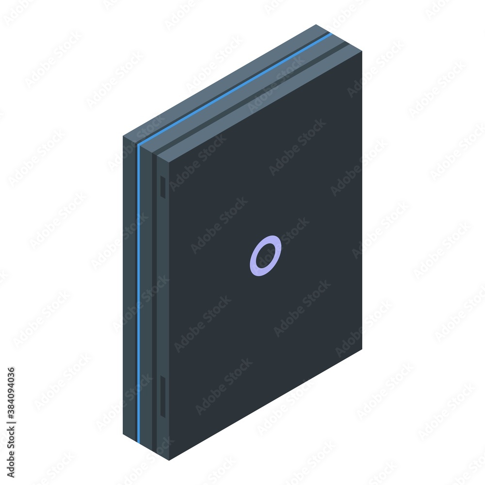 Poster streamer video game coonsole icon. isometric of streamer video game coonsole vector icon for web des