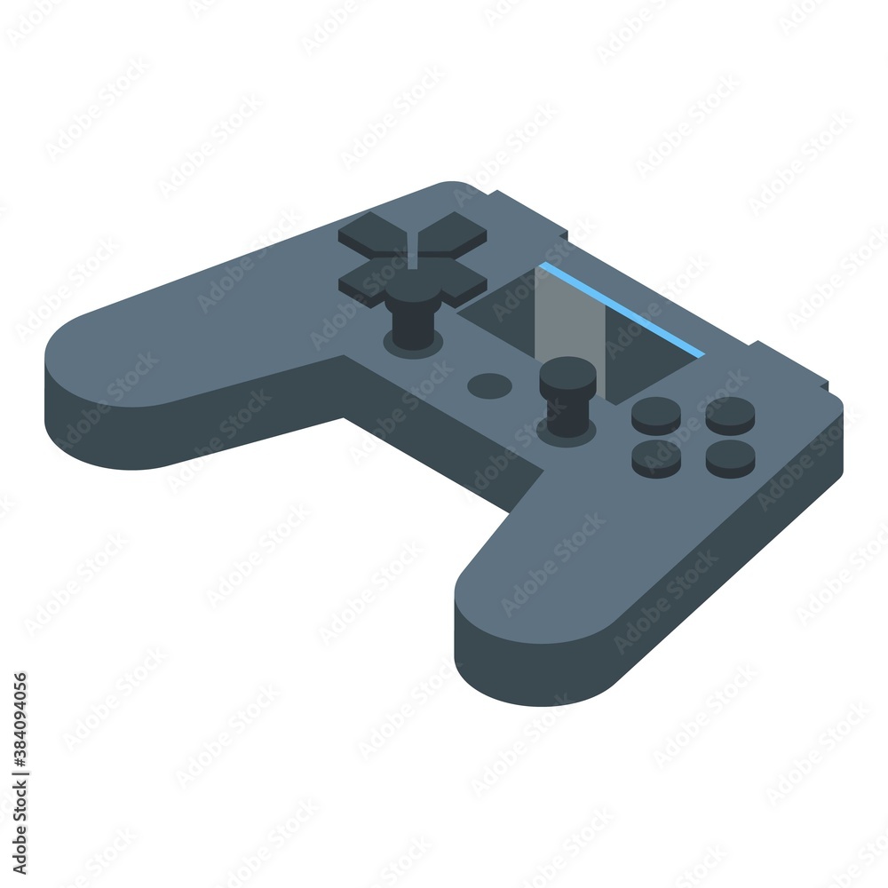 Poster streamer video game joystick icon. isometric of streamer video game joystick vector icon for web des