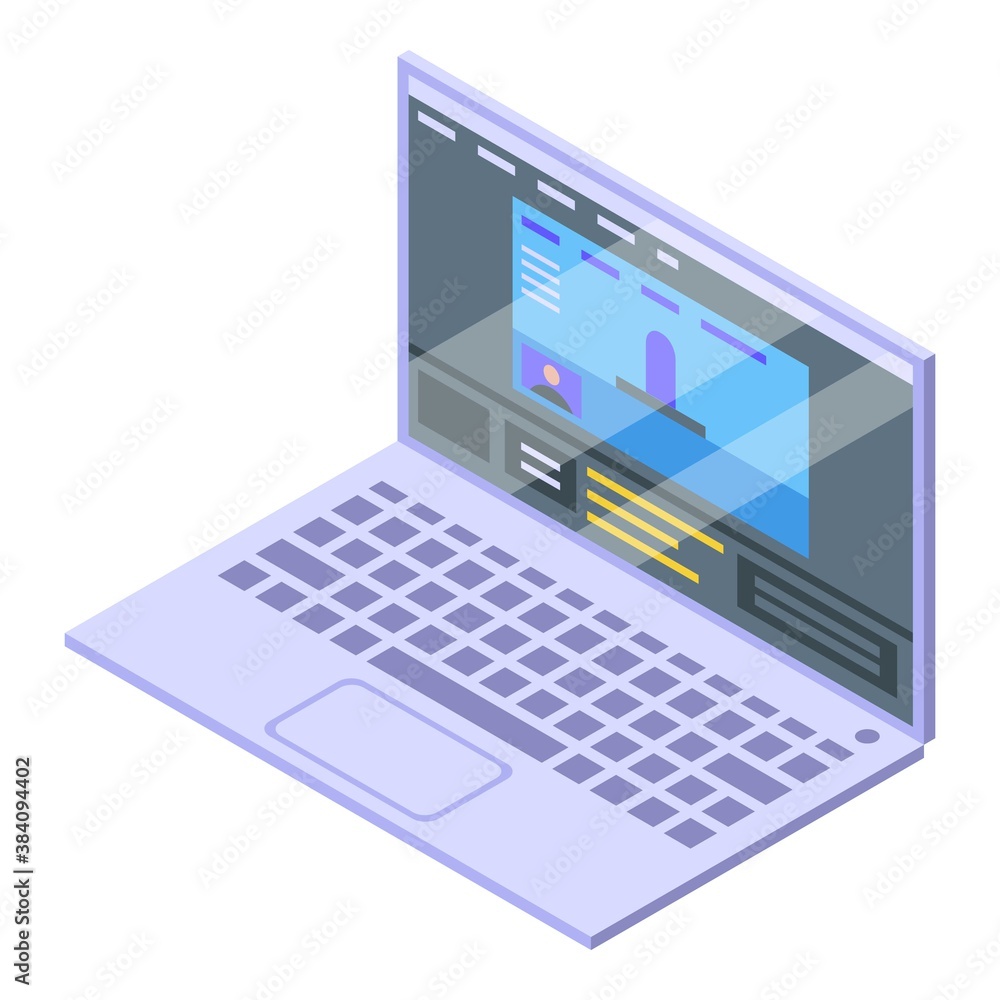 Poster stream live laptop icon. isometric of stream live laptop vector icon for web design isolated on whit