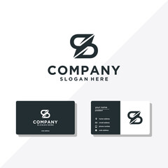 letter S logo and business card display
