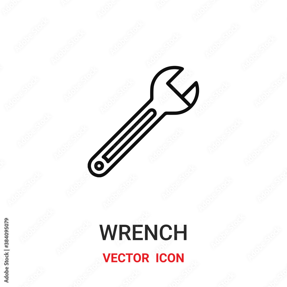 Aufkleber wrench icon vector symbol. wrench symbol icon vector for your design. modern outline icon for your w