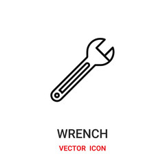 wrench icon vector symbol. wrench symbol icon vector for your design. Modern outline icon for your website and mobile app design.
