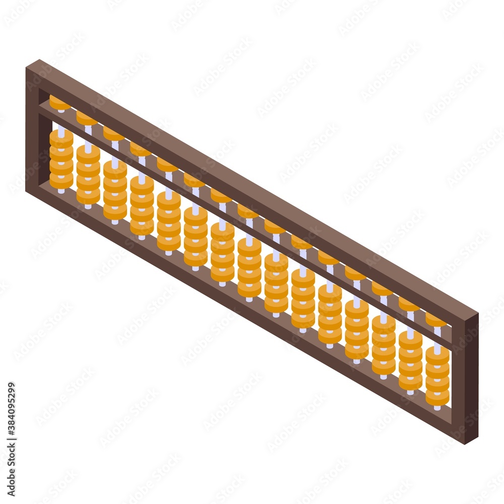 Poster math abacus icon. isometric of math abacus vector icon for web design isolated on white background