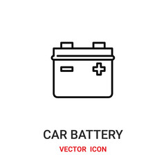 car battery icon vector symbol. car battery symbol icon vector for your design. Modern outline icon for your website and mobile app design.