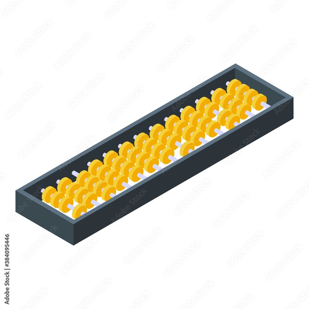 Poster beads abacus icon. isometric of beads abacus vector icon for web design isolated on white background