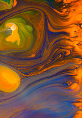 Abstract acrylic and watercolor painting