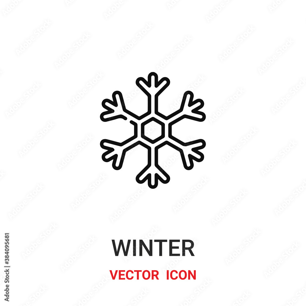 Aufkleber winter icon vector symbol. winter symbol icon vector for your design. modern outline icon for your w