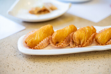 Chinese Cantonese Morning Tea Golden Pillow Durian Crisp