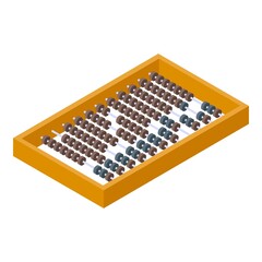Calculator abacus icon. Isometric of calculator abacus vector icon for web design isolated on white background