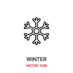 winter icon vector symbol. winter symbol icon vector for your design. Modern outline icon for your website and mobile app design.