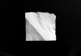 white paper on black background
