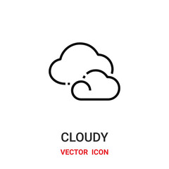 cloudy icon vector symbol. cloudy symbol icon vector for your design. Modern outline icon for your website and mobile app design.