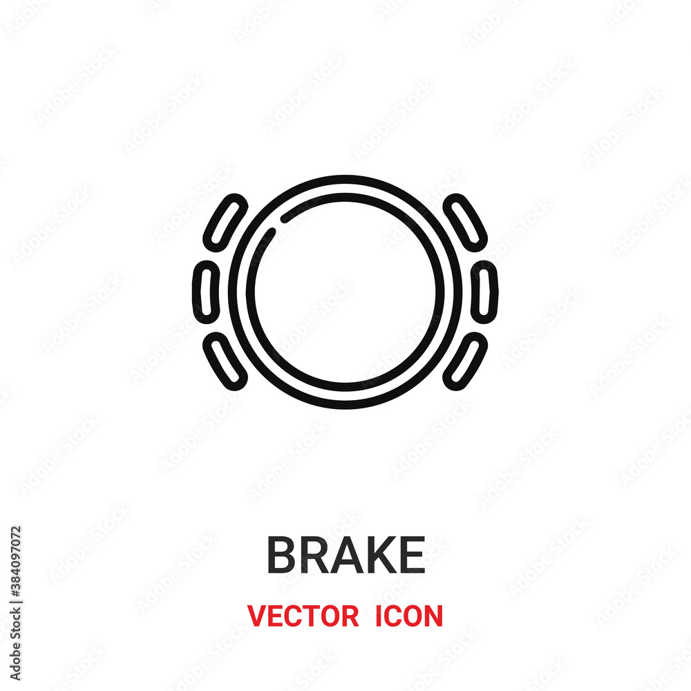Poster brake icon vector symbol. brake symbol icon vector for your design. modern outline icon for your web