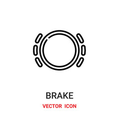 Obraz premium brake icon vector symbol. brake symbol icon vector for your design. Modern outline icon for your website and mobile app design.