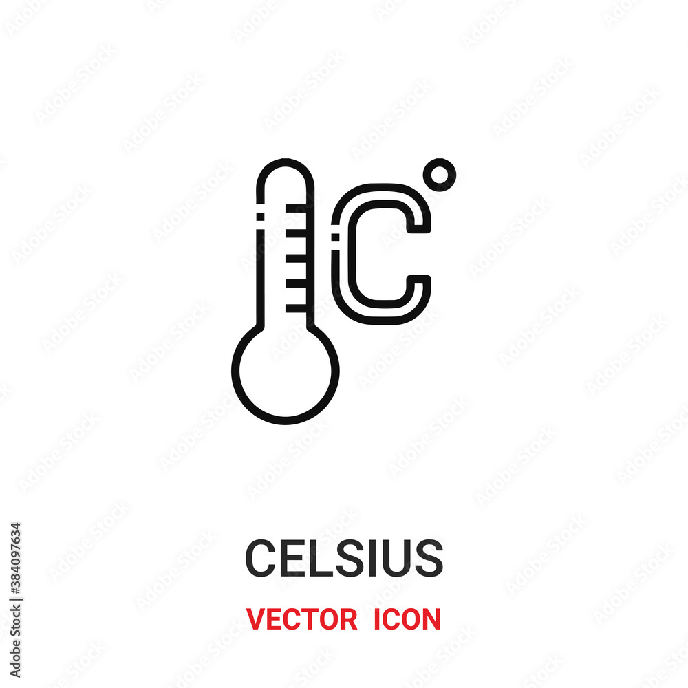 Poster celsius icon vector symbol. celsius symbol icon vector for your design. modern outline icon for your