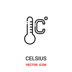 celsius icon vector symbol. celsius symbol icon vector for your design. Modern outline icon for your website and mobile app design.