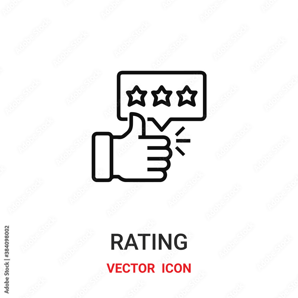 Poster rating icon vector symbol. rating symbol icon vector for your design. modern outline icon for your w