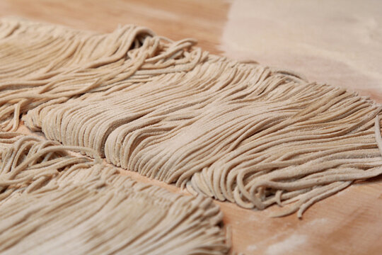 Authentic Soba Noodle In Making