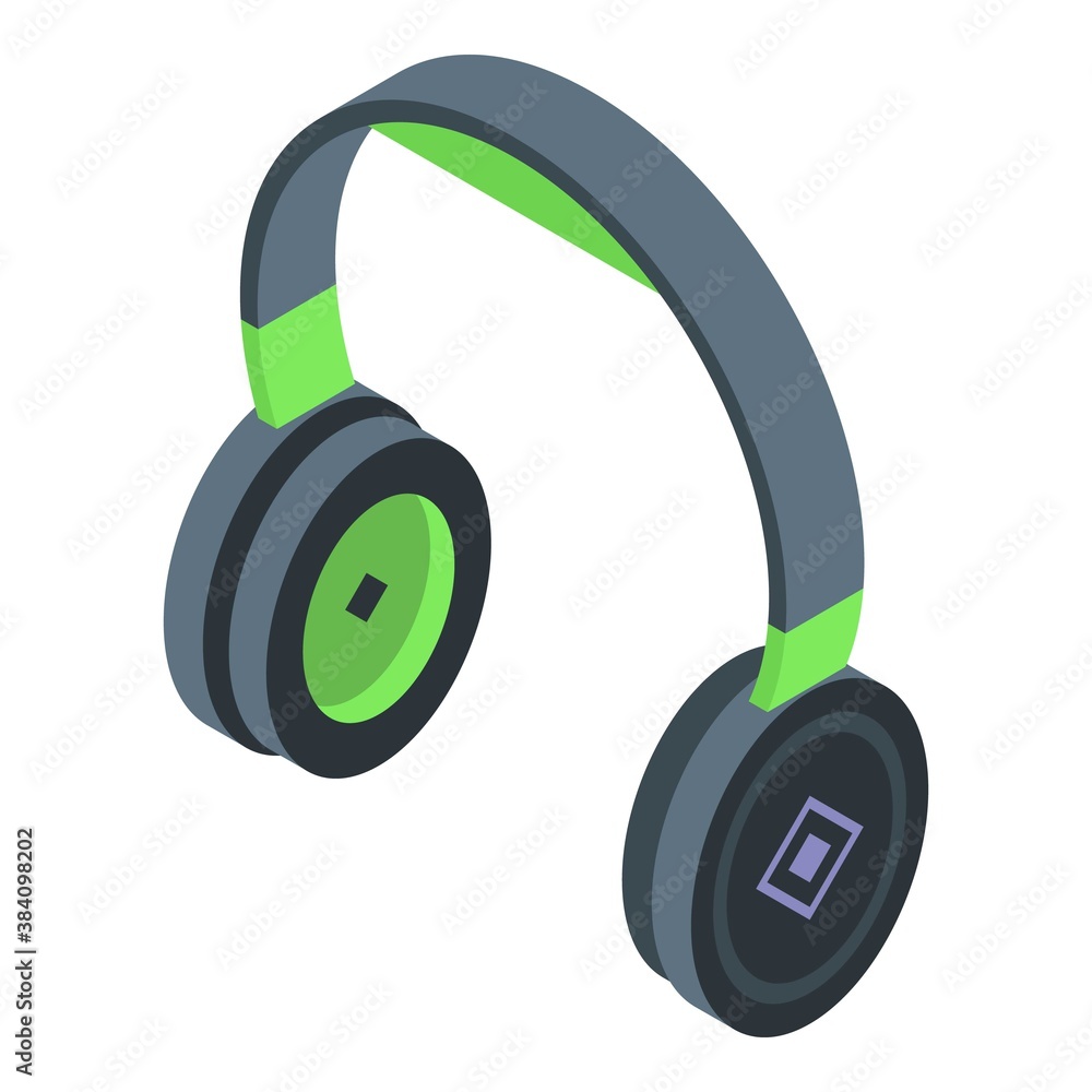 Poster computer headset icon. isometric of computer headset vector icon for web design isolated on white ba