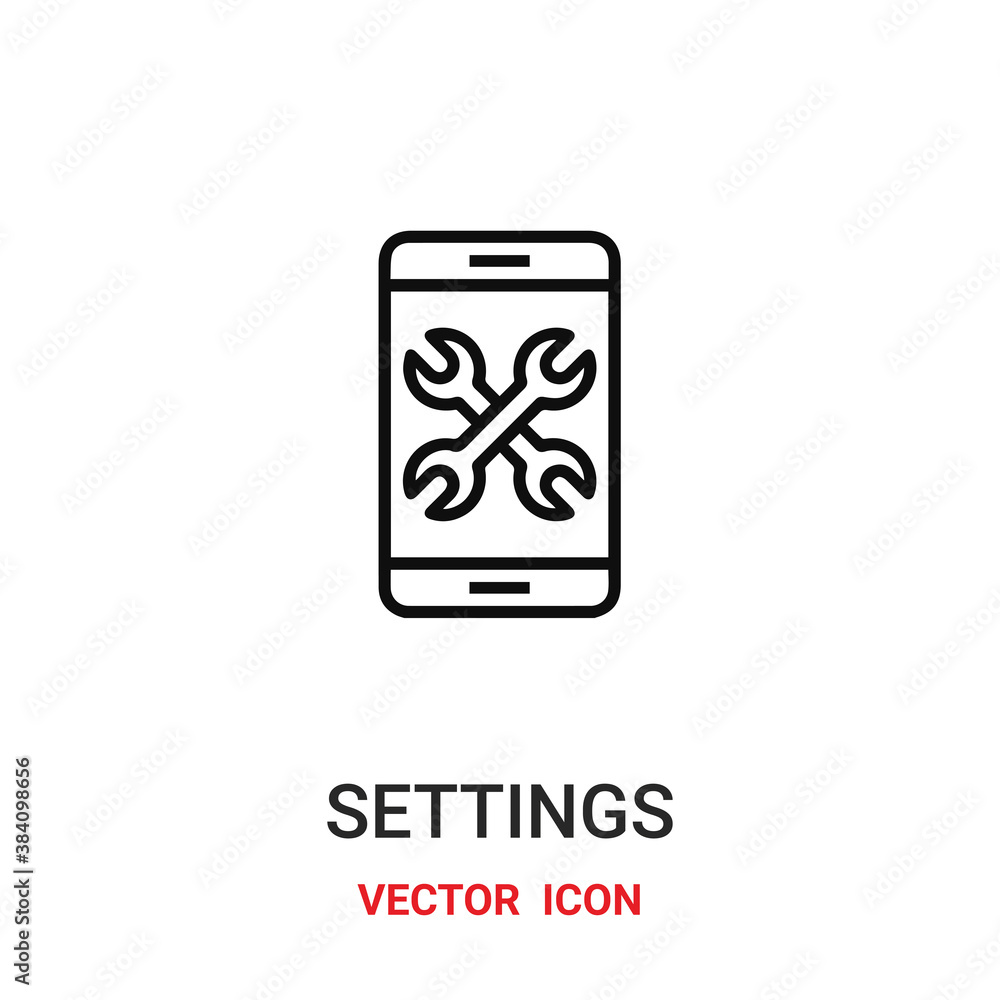 Aufkleber setting vector icon. modern, simple flat vector illustration for website or mobile app.settings symb