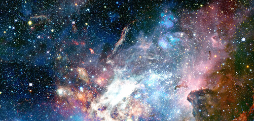 Nebula and galaxy. Deep space. Elements of this image furnished by NASA