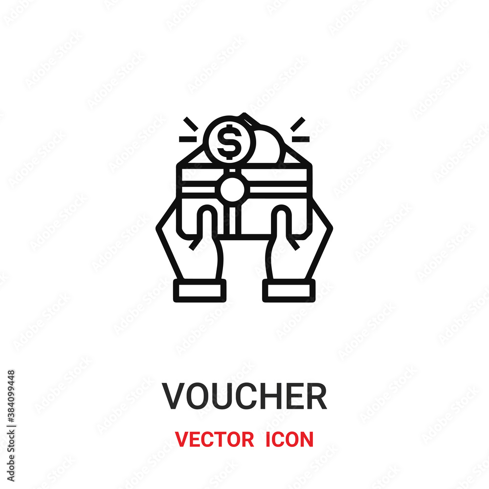 Poster voucher icon vector symbol. voucher symbol icon vector for your design. modern outline icon for your