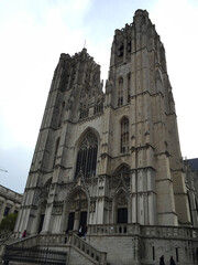 Fototapeta premium Cathedral of St. Michael and St. Gudula in Brussels Belgium
