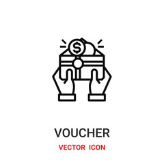 voucher icon vector symbol. voucher symbol icon vector for your design. Modern outline icon for your website and mobile app design.