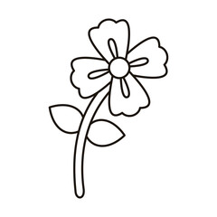 beautiful flower garden nature line style icon