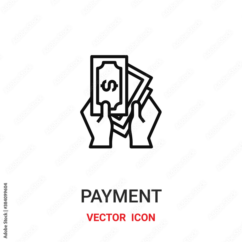 Aufkleber payment icon vector symbol. payment symbol icon vector for your design. modern outline icon for your