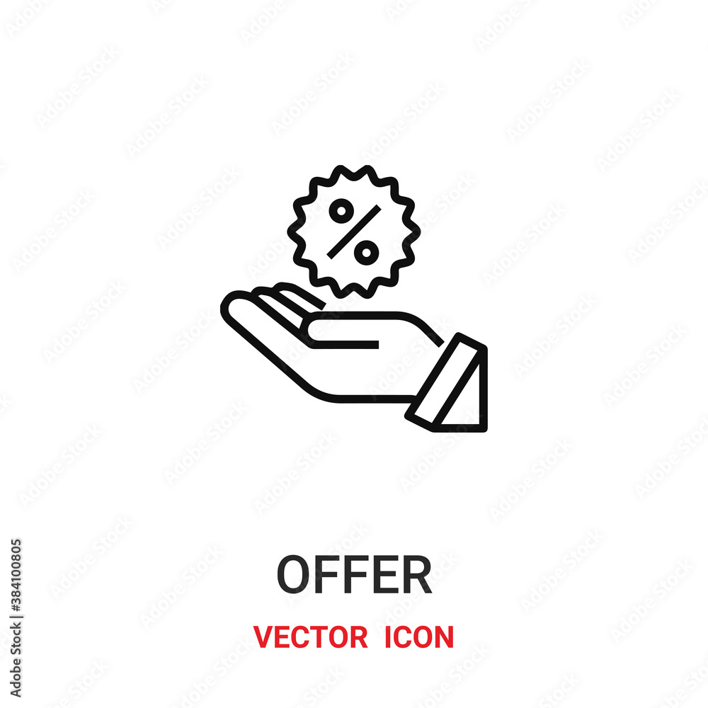 Poster offer icon vector symbol. offer symbol icon vector for your design. modern outline icon for your web