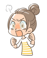 怒りを隠さず大声でわめく女の子